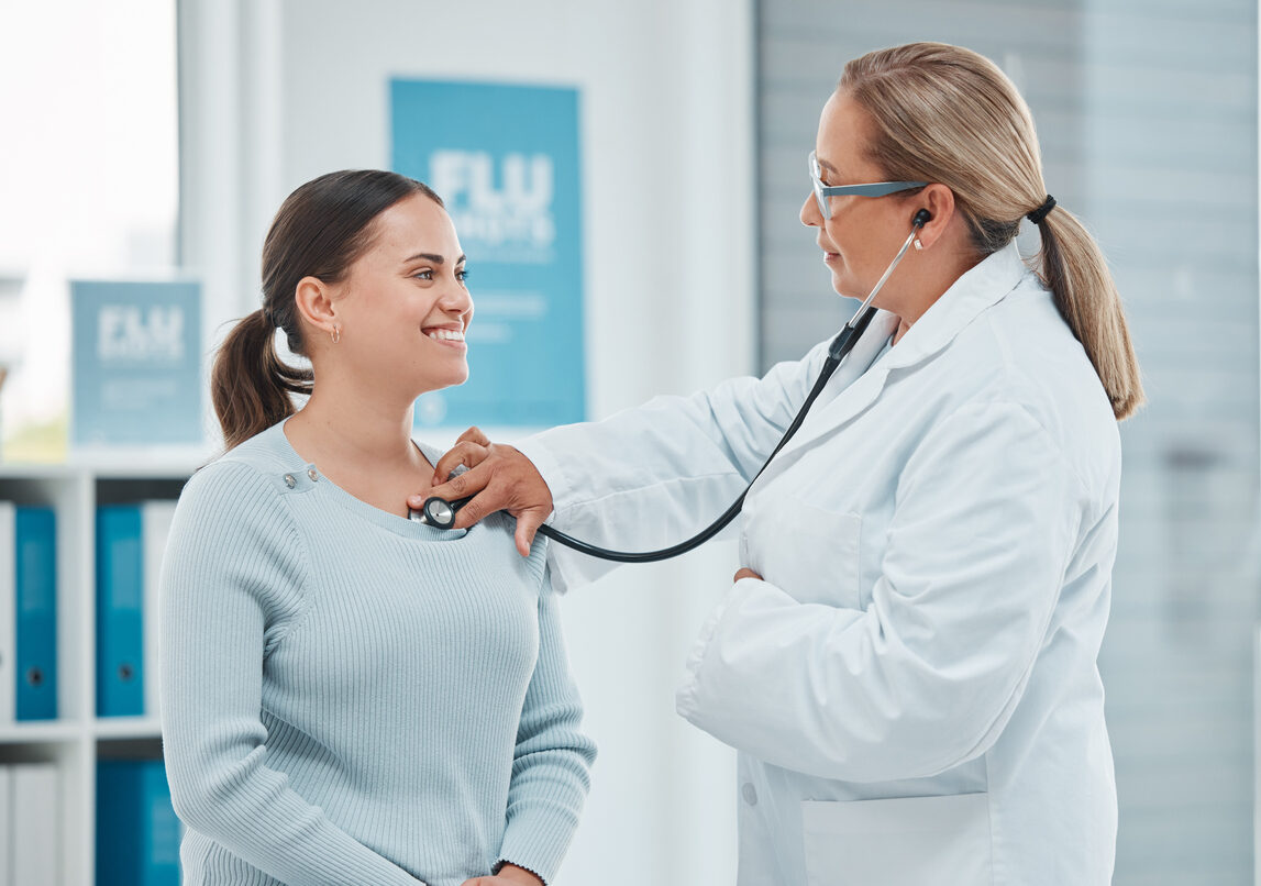 Doctor examining a patient with a stethoscope